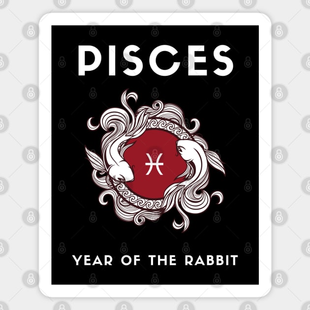 PISCES / Year of the RABBIT Magnet by KadyMageInk